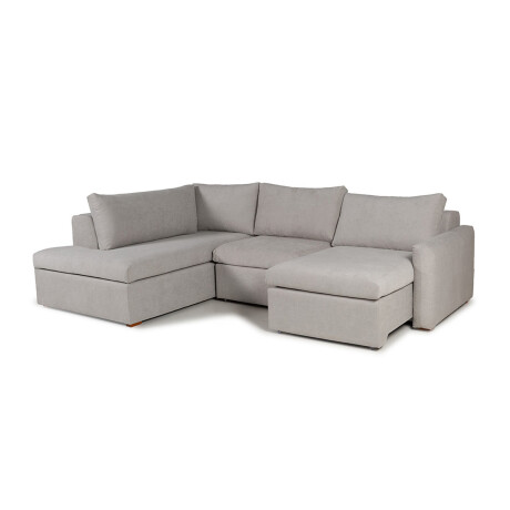 Rinconera Sevilla (Retráctil) - Tela Microfibra - Chaise izquierdo TC1009 (Plata)