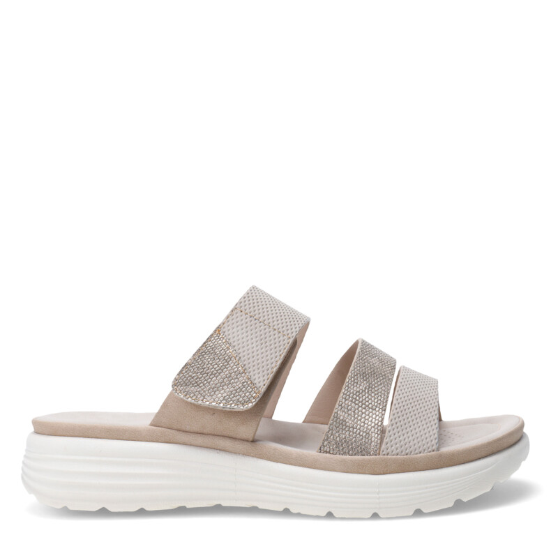 Sandalia de Mujer Lady Confort s DINAN con dos tiras Beige