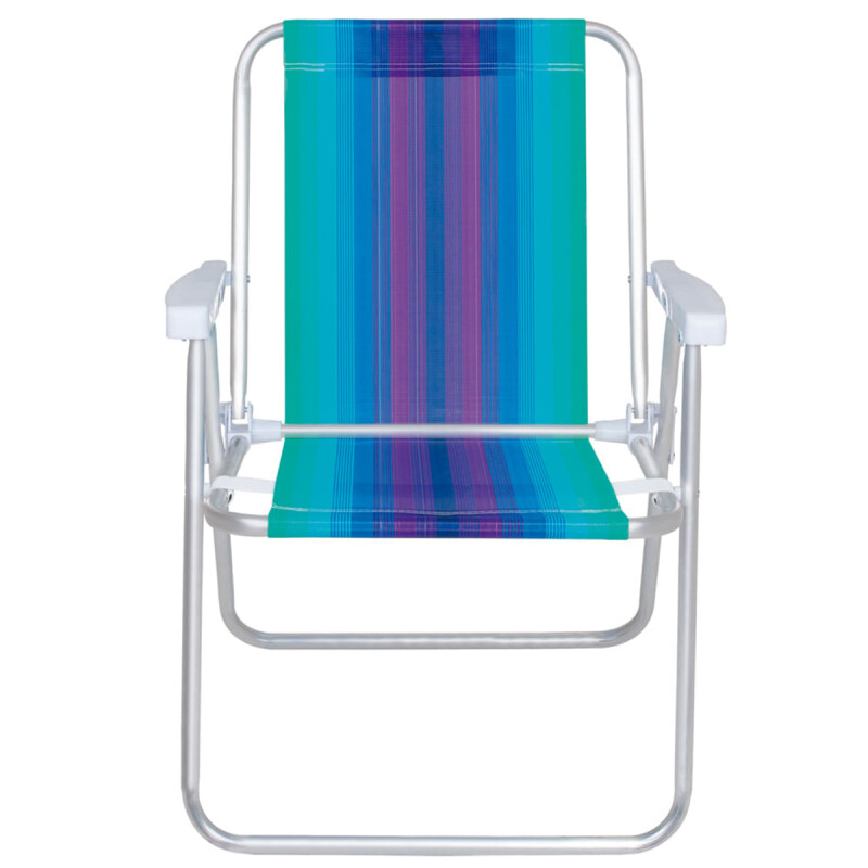 Silla Alta Aluminio Clásica A Rayas VIOLETA