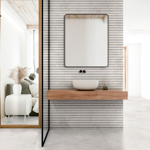 Porcelanato Struttura Decorado 3D 33X100Cm Pared GAMAS DE GRIS