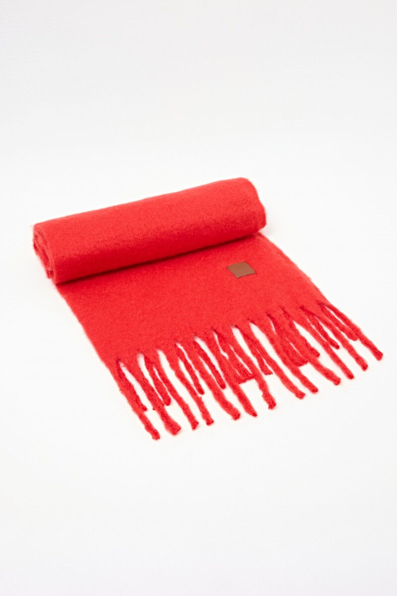 Bufanda con flecos rojo