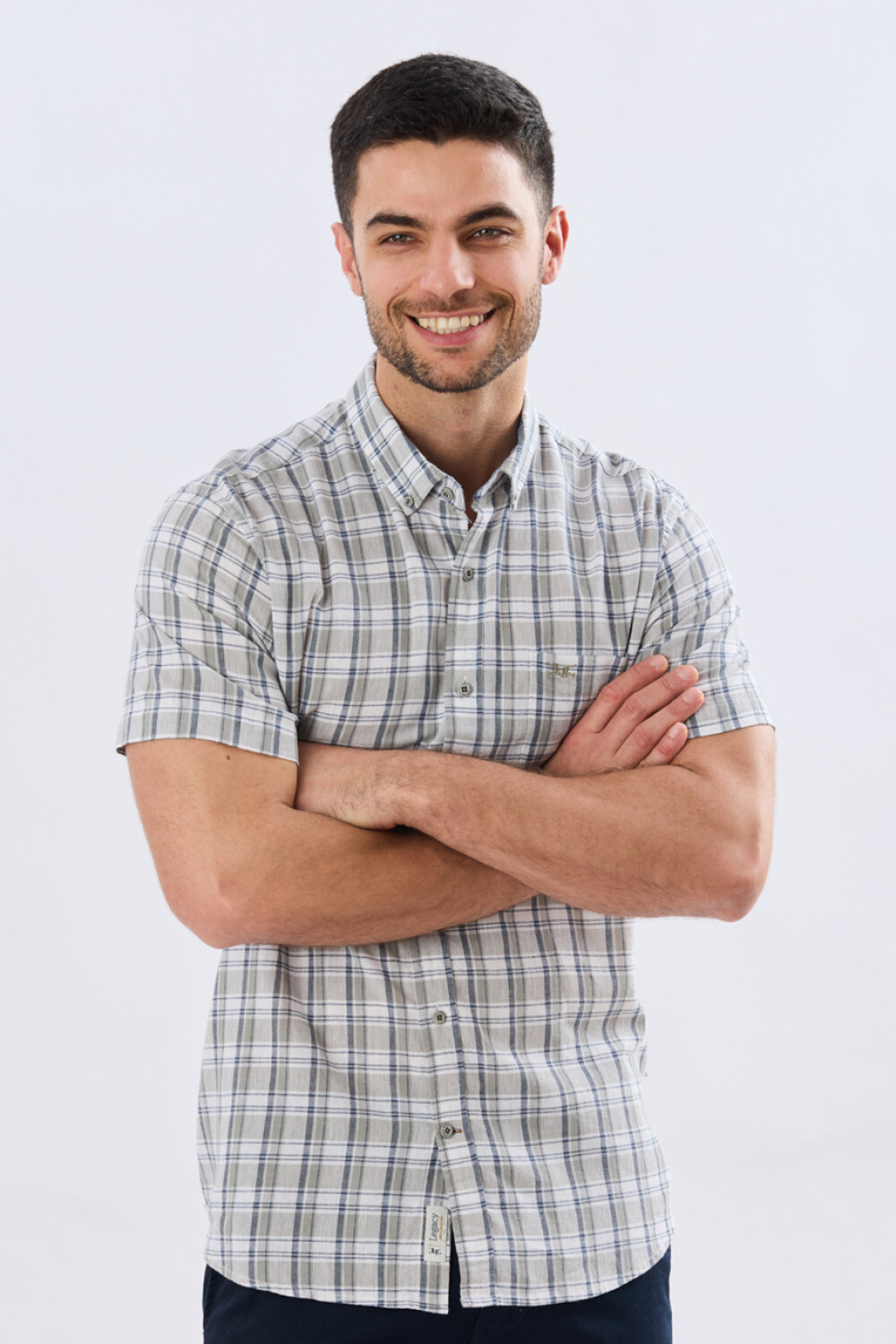 CAMISA CUADROS DE LINO Denim