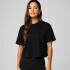 Polo Cotton Boxy Tee Mujer Black