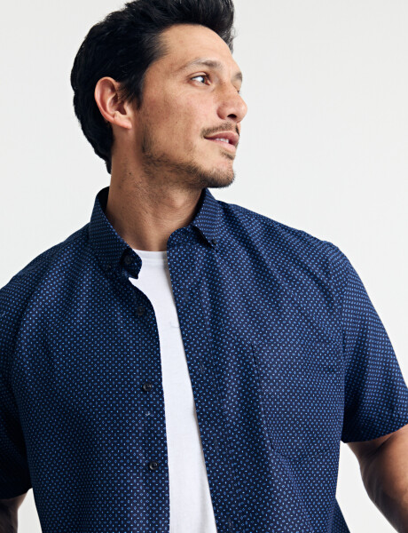 012664 CAMISA HARRINGTON LABEL Azul Osc/piedra