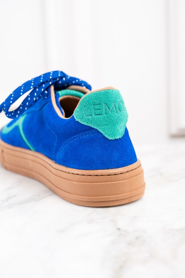 Zapatilla Gamuza Combinada Azul Francia