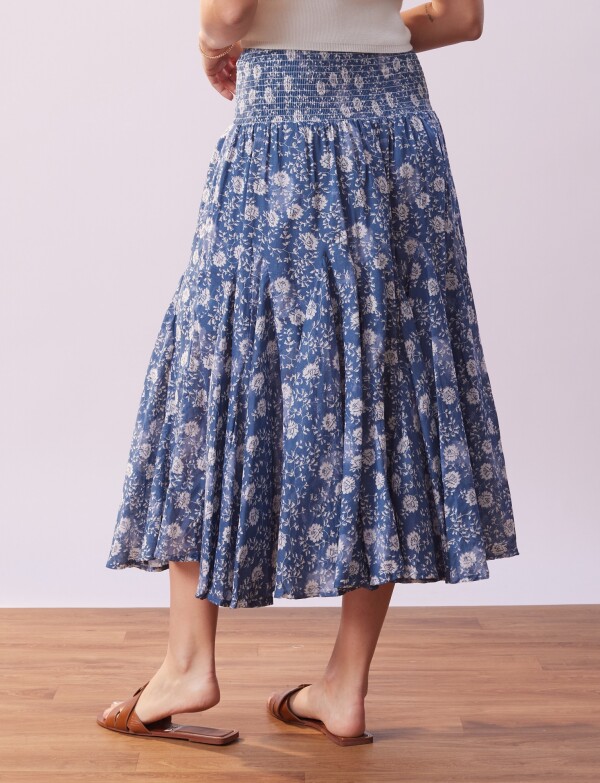 Falda Volados Flores AZUL/MULTI