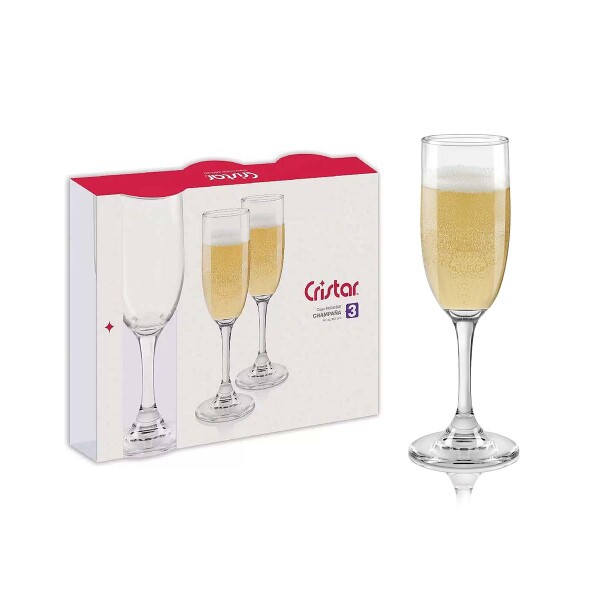Set copas Premier flauta 195 ml x3 CRISTAR Set copas Premier flauta 195 ml x3 CRISTAR