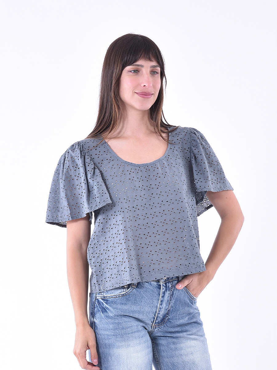 BLUSA CROACIA - AZUL PIEDRA 