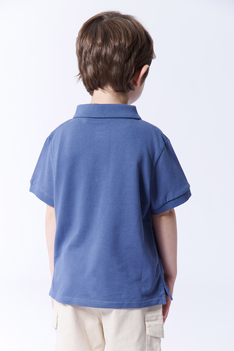 Remera polo piqué Azul