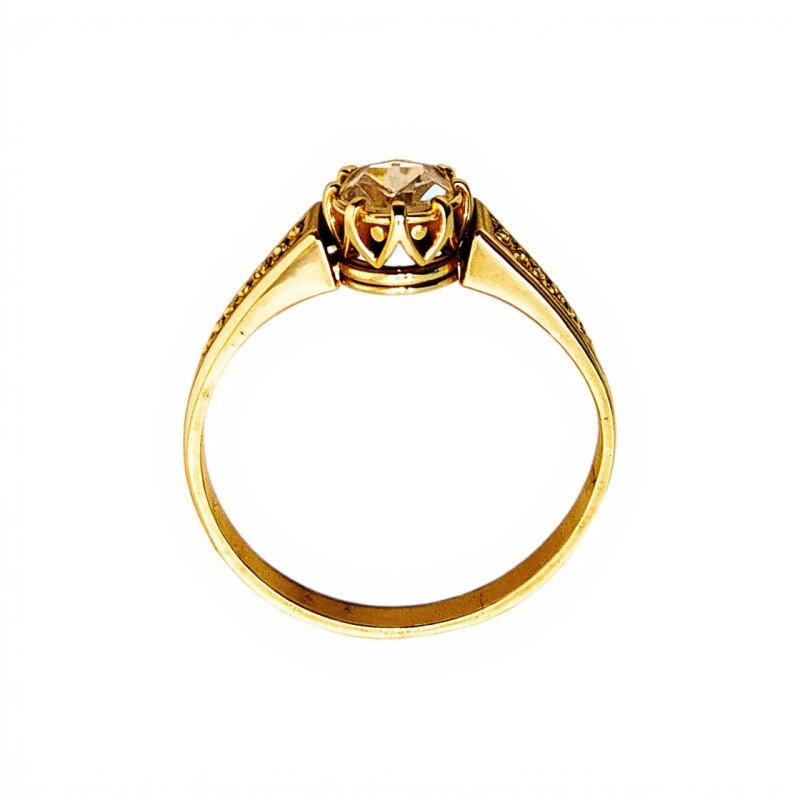 Anillo Solitario labrado-Oro bajo-Piedra Zirconia-AN8051 conpiedra