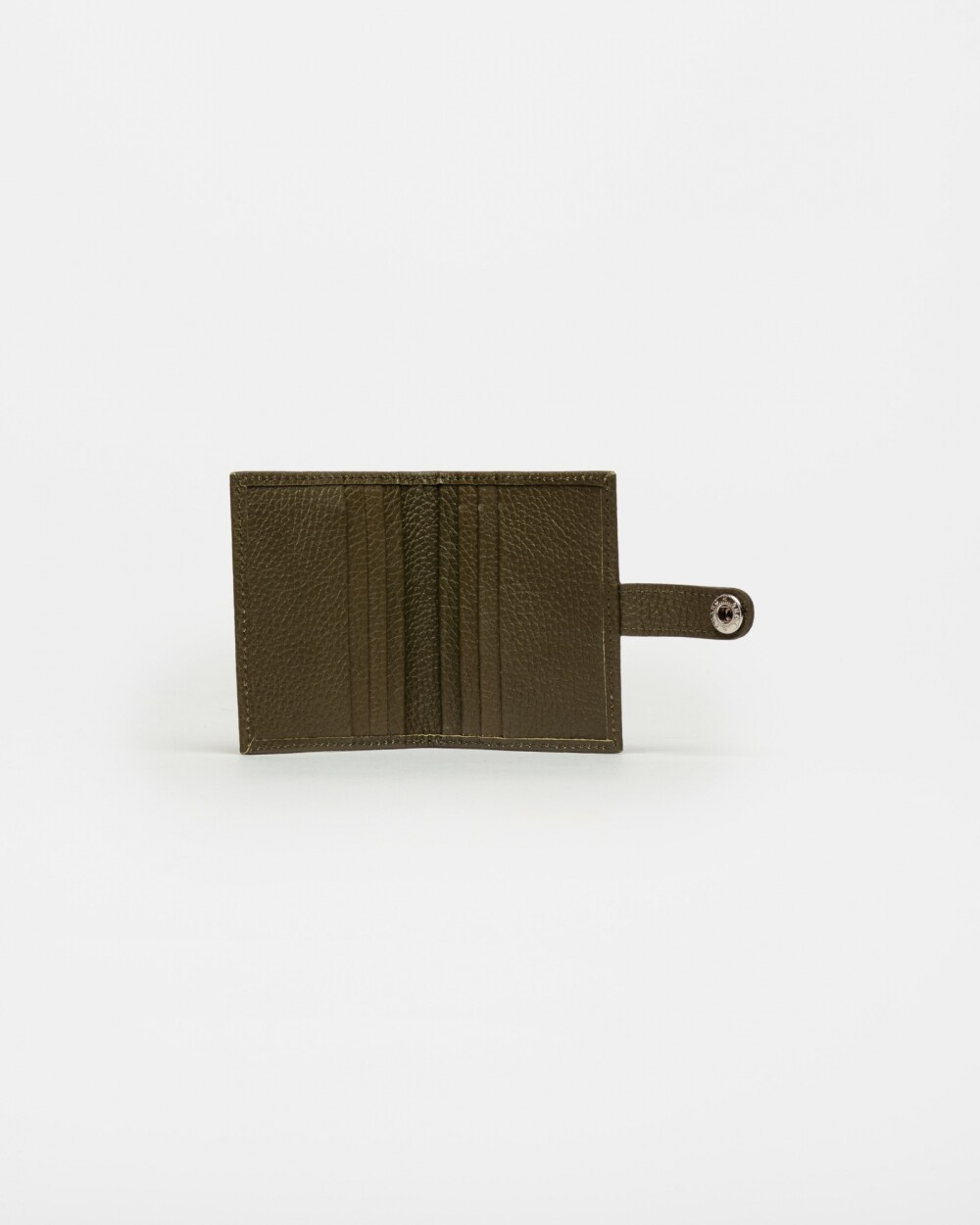 Billetera Sand En Cuero Graneado Verde