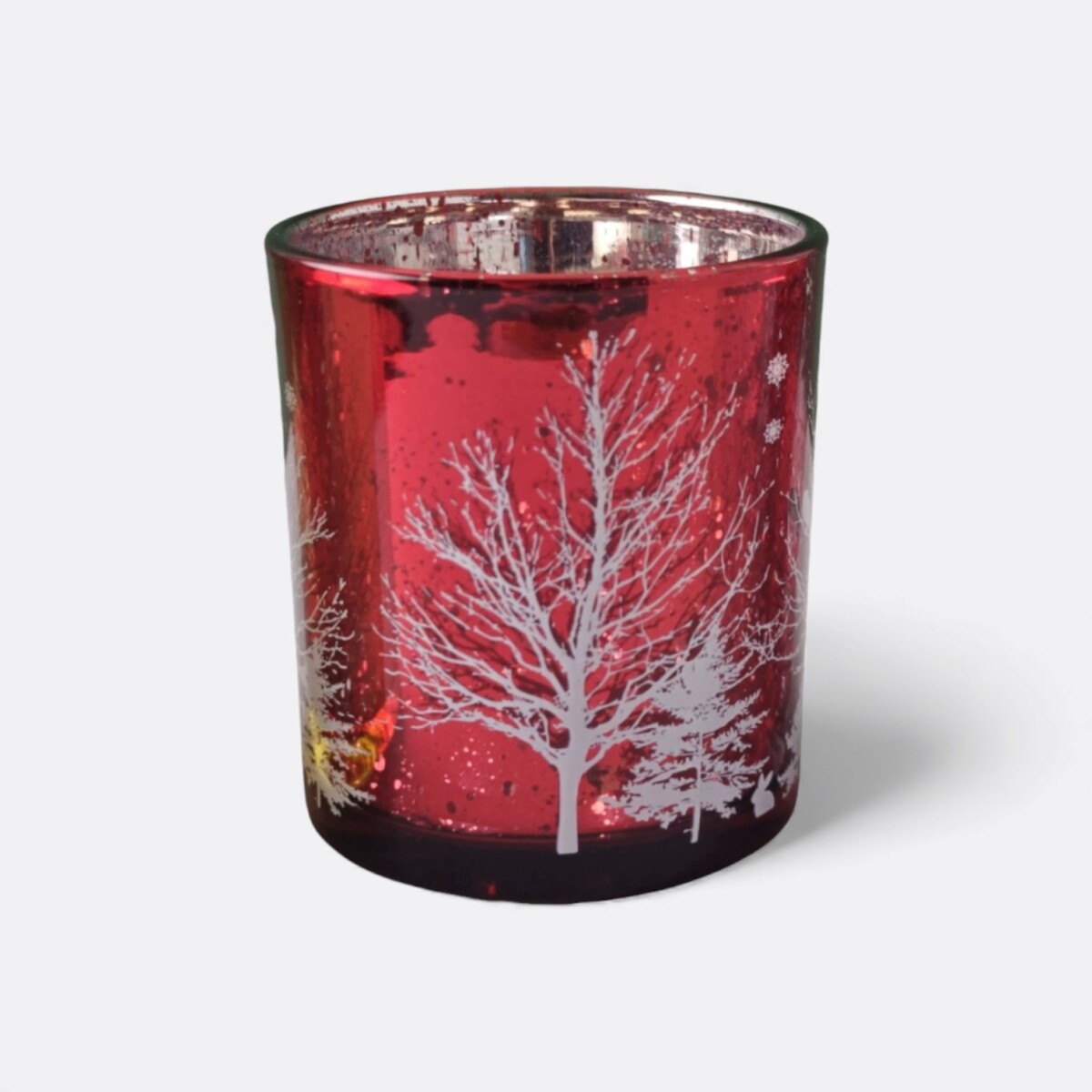 Portavela Navideño Glitter - Rojo 