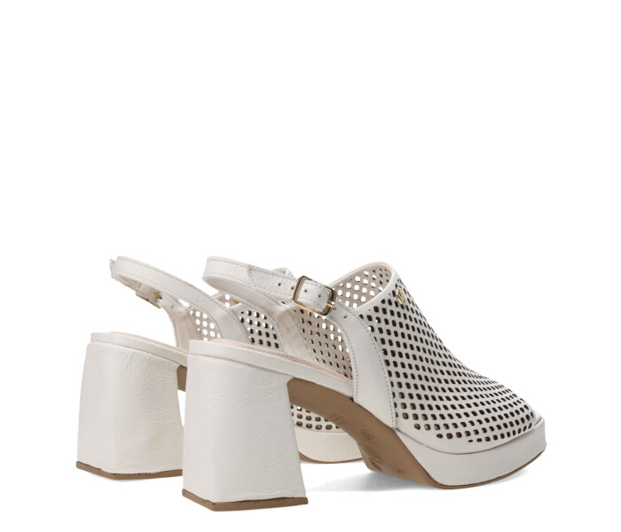 Sandalia con taco alto y plataforma Offwhite