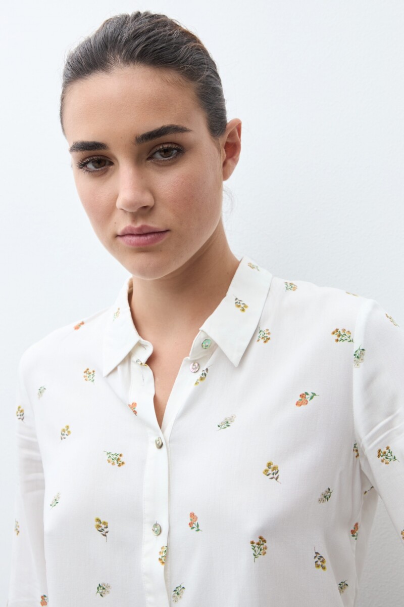 Camisa estampa floral crudo