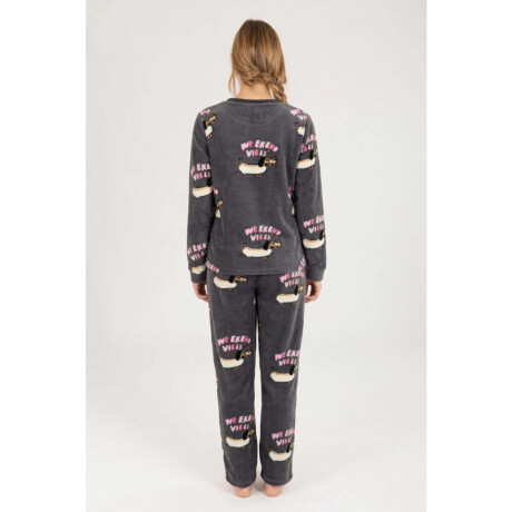 Pijama polar salchicha Gris oscuro