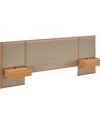 Respaldo Queen con mesa de luz Gael Moderna Marron