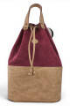 Matera bolso con división Beige con Bordó