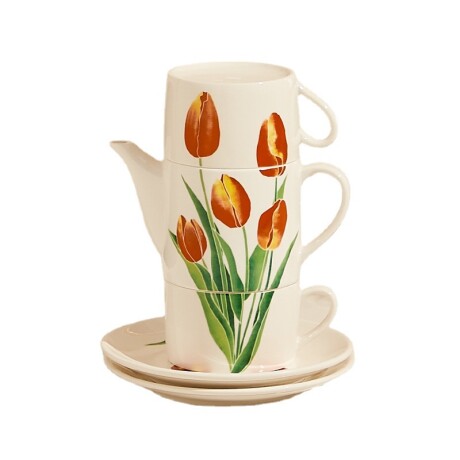 Juego De Té Tulipan Rojo