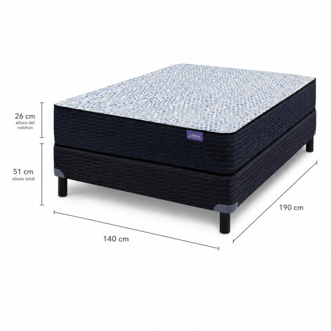 Conjunto Sommier LINEA DORADA 2 Plazas 140 x 190 x 26 - Hasta 130Kg Conjunto Sommier LINEA DORADA 2 Plazas 140 x 190 x 26 - Hasta 130Kg