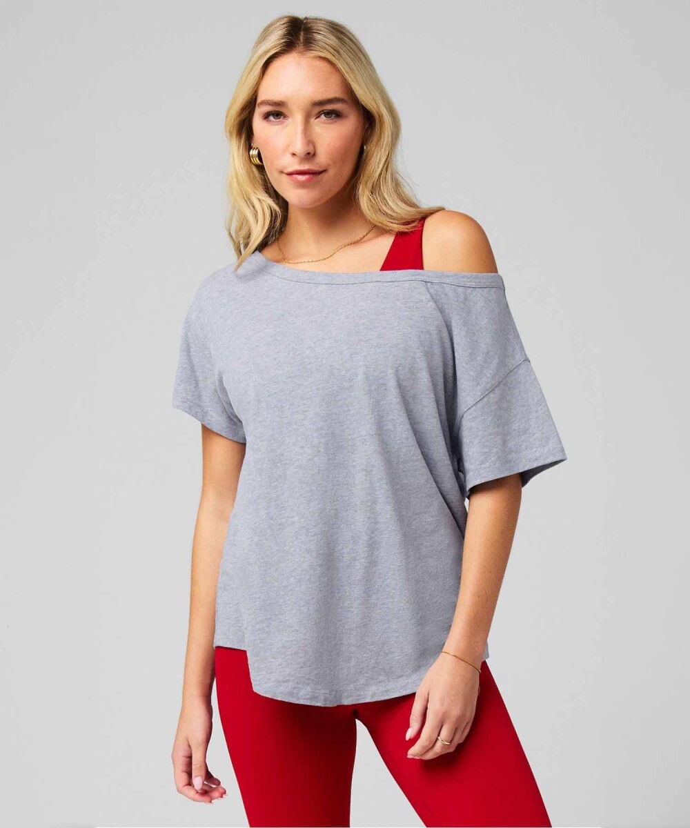 Polo Cotton Oversized Tee Mujer - Classic Grey Heather 