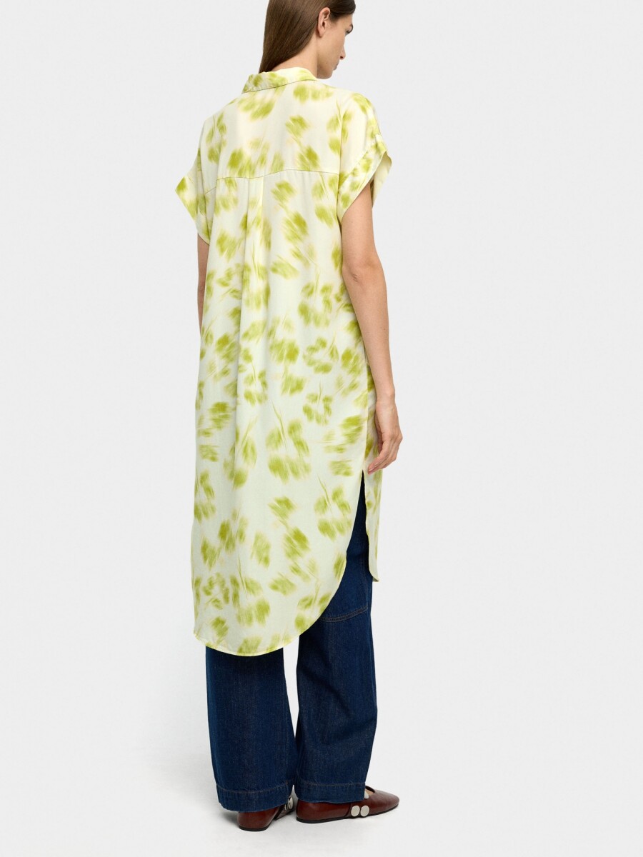 Vestido Camiseiro Estampado multicolor