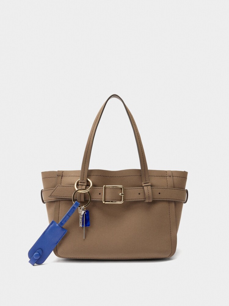 Bolso Tote Con Cinturón Y Colgante camel