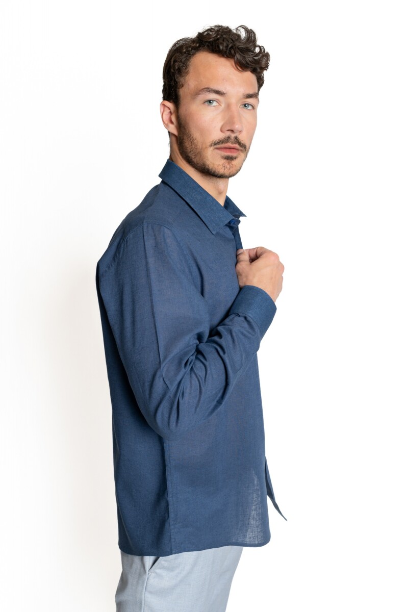 Camisa Lino-Cotton Guarnieri NAVY