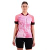 Poker Camisa Ciclista Jewel Dama Manga Corta C/cierre Rosado-blanco