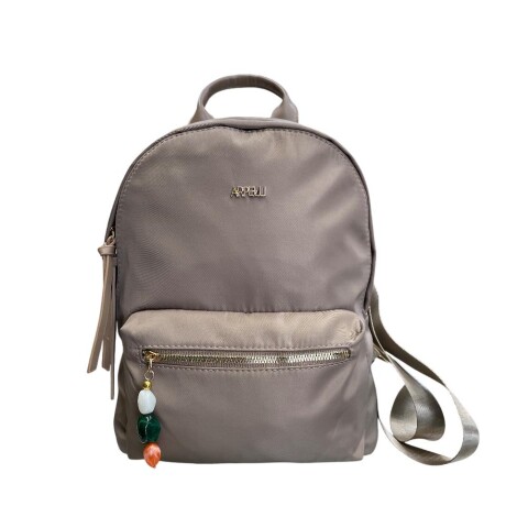 Mochila microfibra con llavero Beige