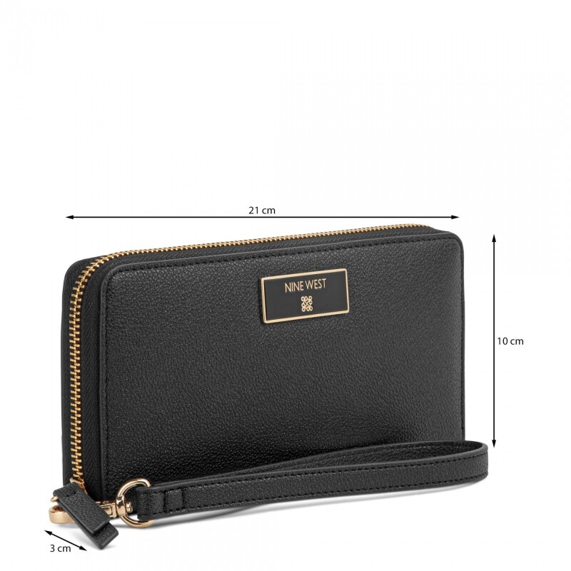 Small Leather Goods Mary Slg Zip Arnd Wrstlt Wlt Black