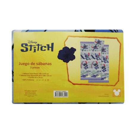 Juego de sábanas Infantil Stitch 1 Plaza 100% Microfibra Azul