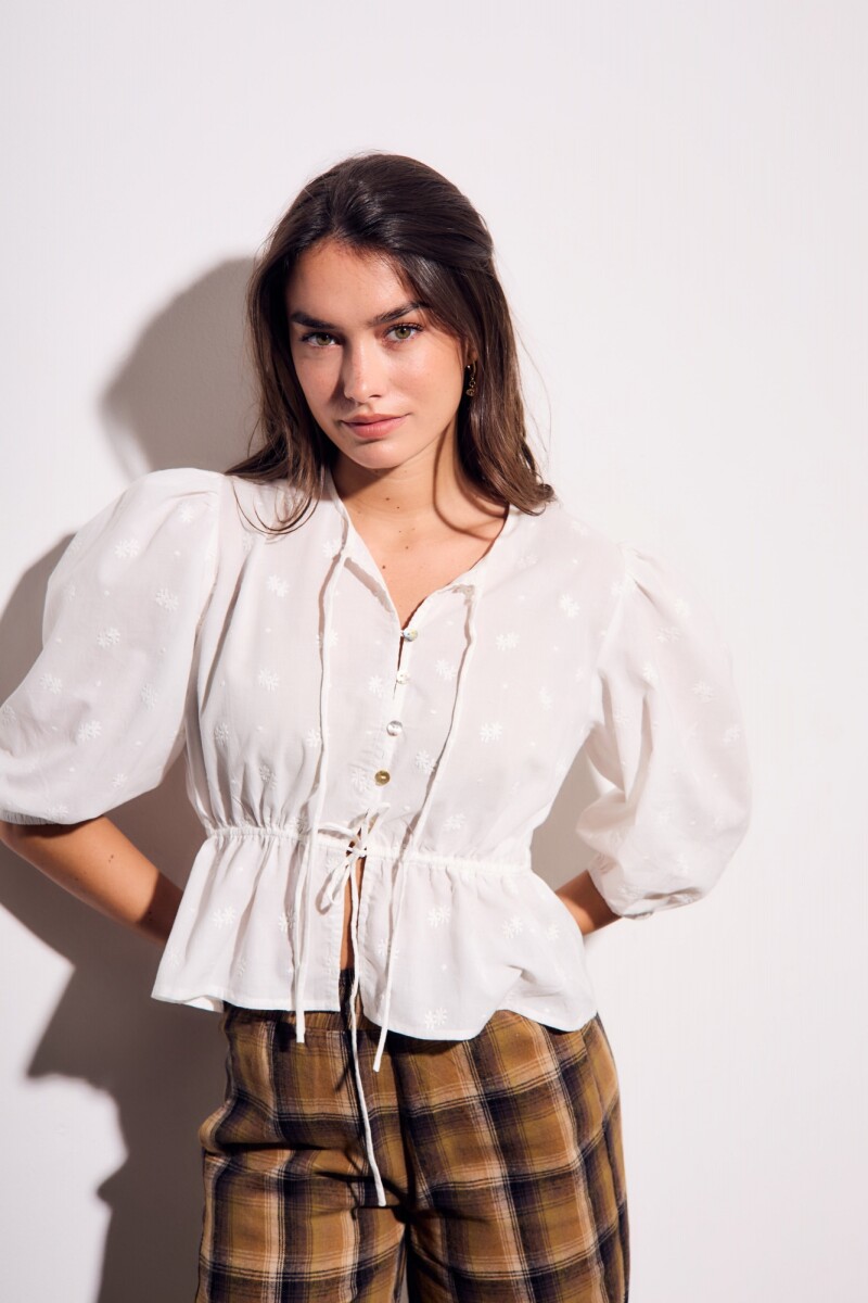Blusa Broderie Crudo