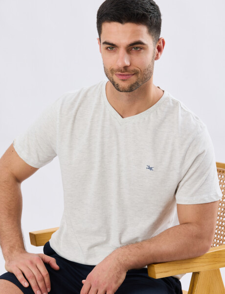 REMERA BÁSICA V DE ALGODÓN Gris
