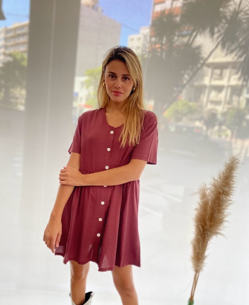 Vestido Luciana bordo