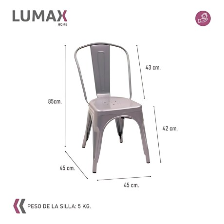 Pack 4 Sillas Tolix Lumax Varios Colores Gris