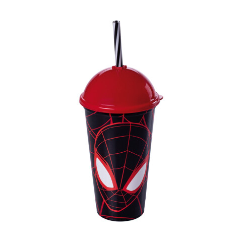 Vaso Plástico Milk Shake con Pajita 500 ml Spiderman Surtidos