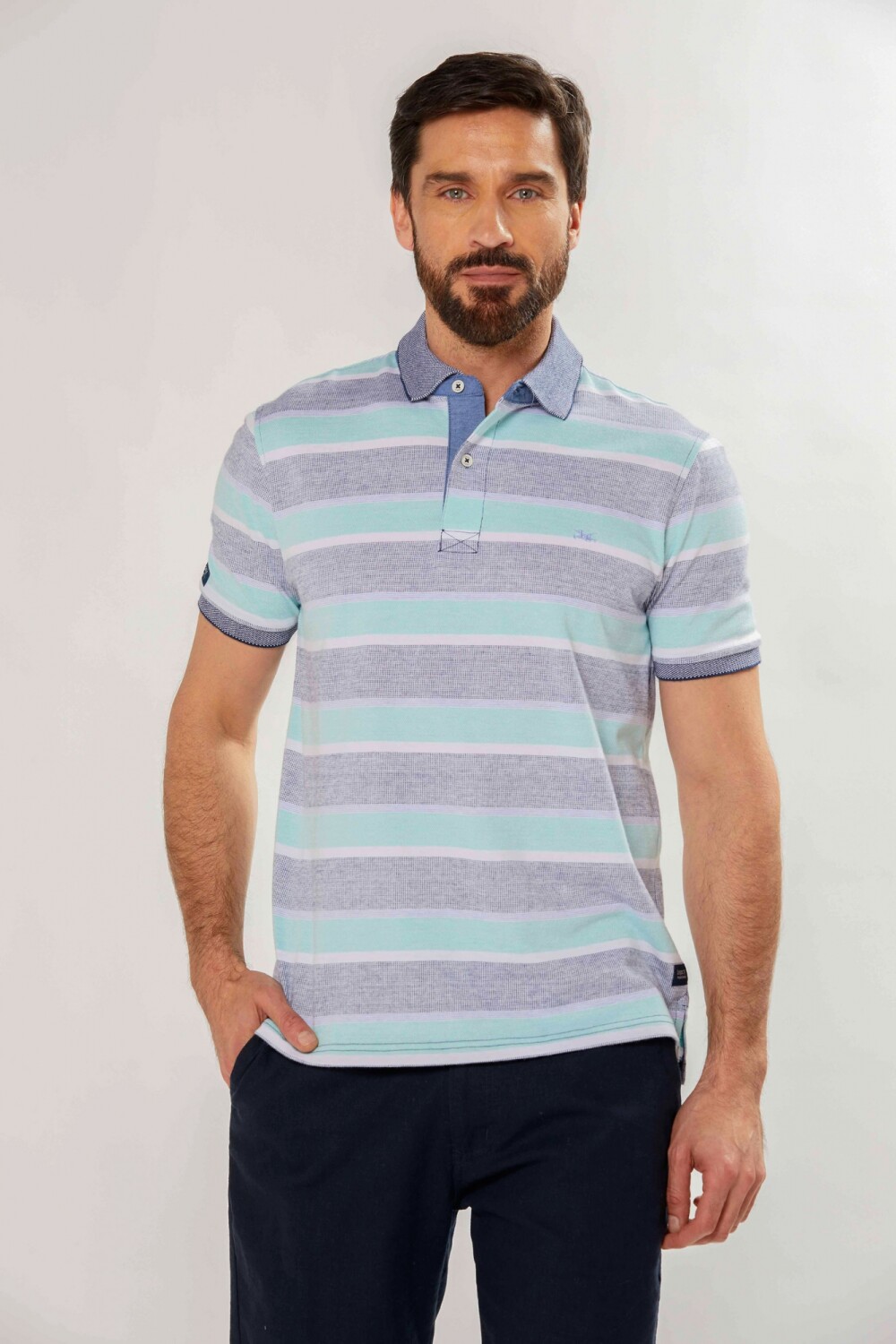 REMERA JERSEY RAYADA Oliva