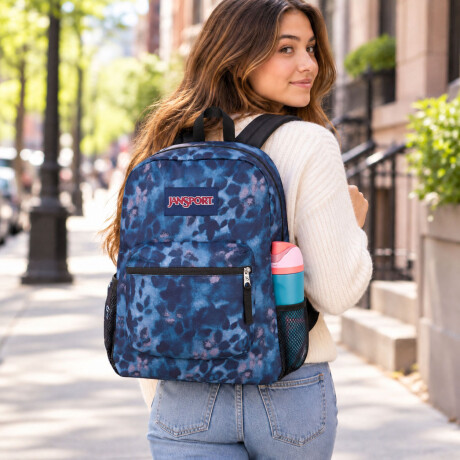 Mochila Escolar Jansport Cross Town Original Unisex Urbana Navy Purple Pink