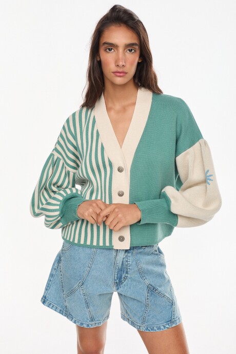 Cardigan Play Crudo/Verde