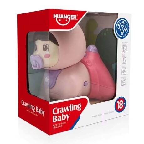 Muñeca Musical Bebé c/ Luz Juguete Estimulador Gateo Huanger Rosa