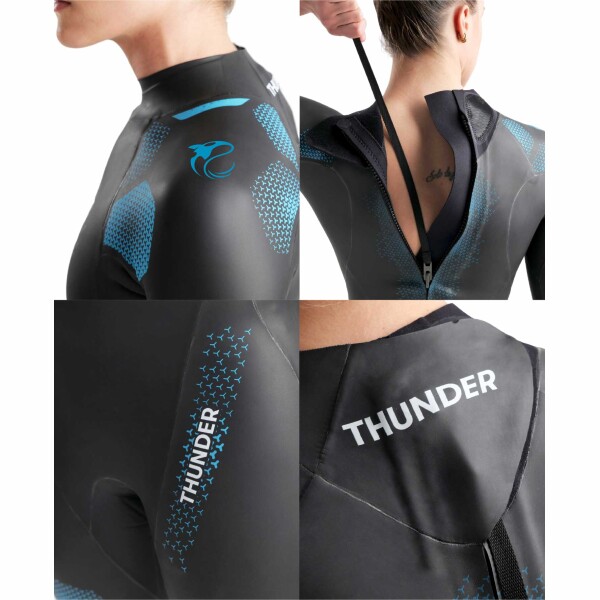 Traje De Neopreno De Competición Para Mujer Arena Woman's Powerskin Thunder Wetsuit Negro