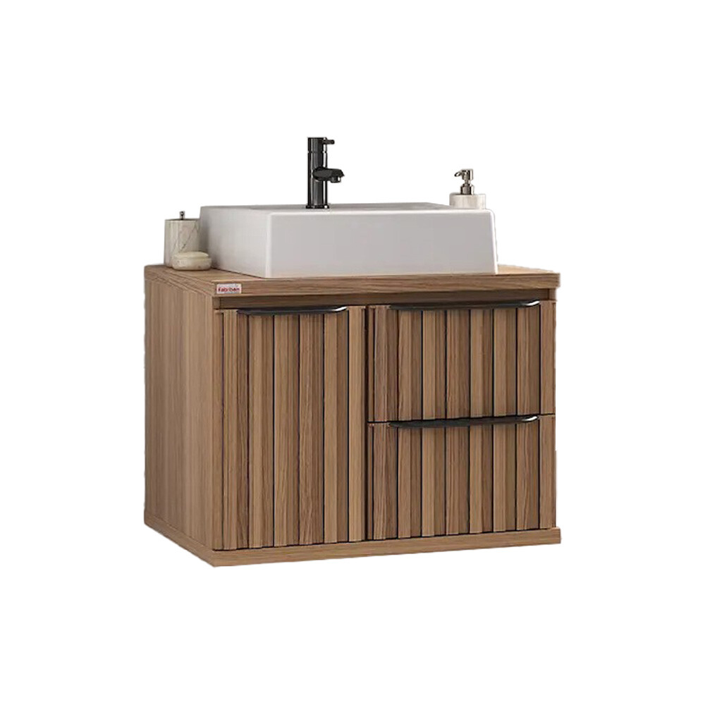 MUEBLE DE BAÑO SUSPENDIDO CECILIA 78 CM COLOR NOGAL Mueble De Baño Suspendido Cecilia 78 Cm Color Nogal