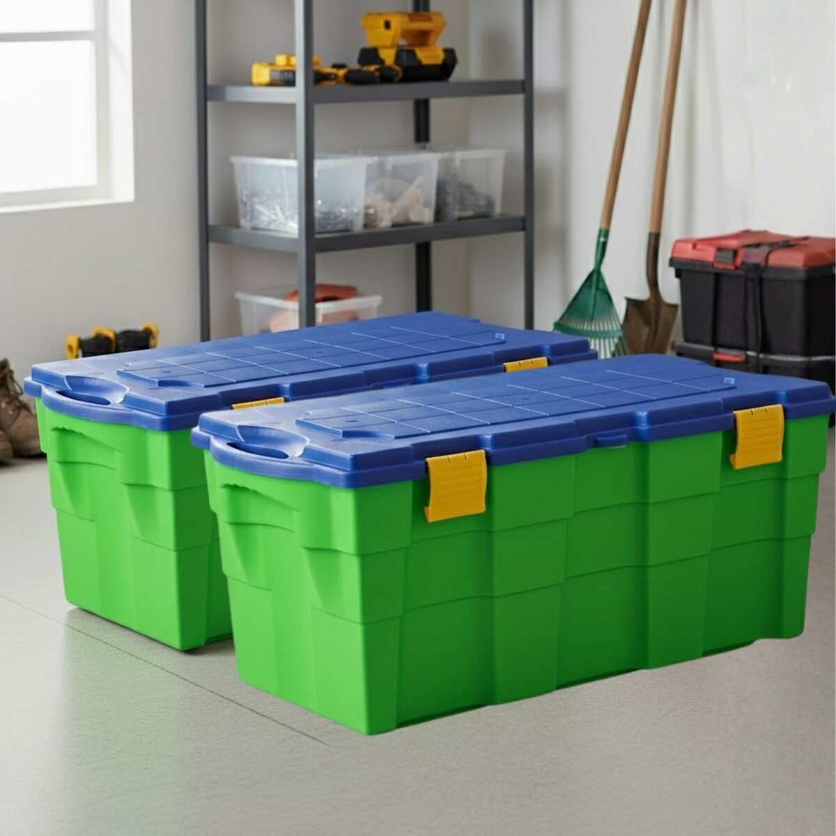 Set x2 Baúl 100 lts - VERDE/AZUL 