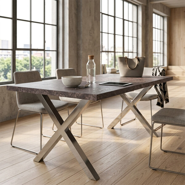 Mesa Comedor Con Patas Cromadas Mesa Comedor Con Patas Cromadas
