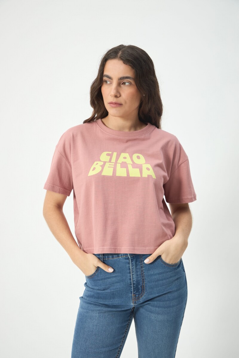 REMERA CROP BELLA - ROSA 