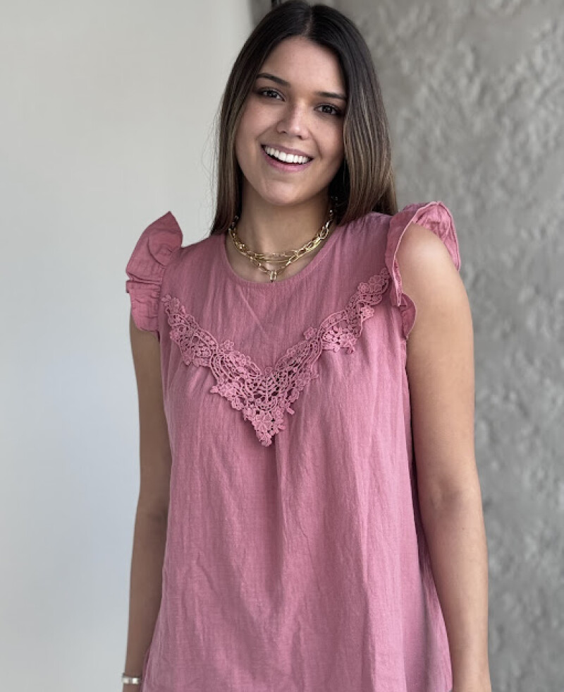 Blusa Aimé rosa viejo