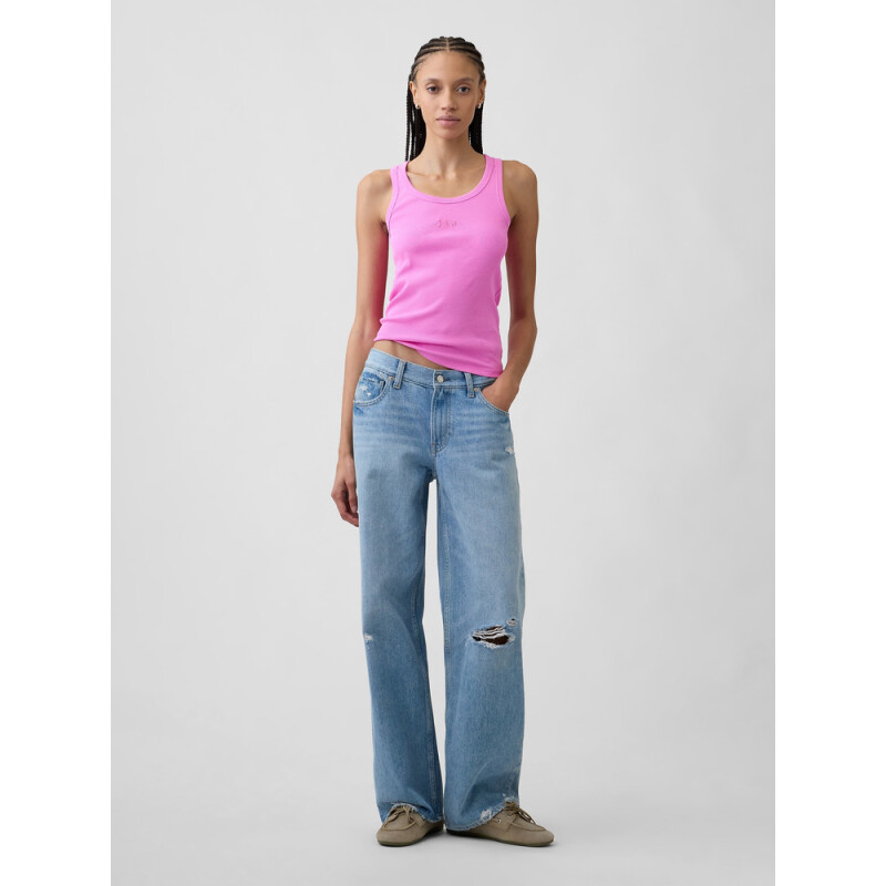 FRCH SL COTTON 2X2 LOGO TANK NEON PINK GLOW