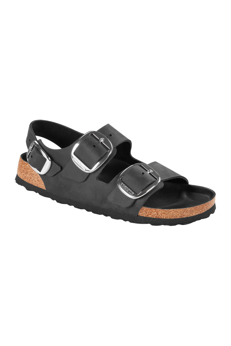Sandalia Milano Big Buckle Leoi - Estrecho - Negro 