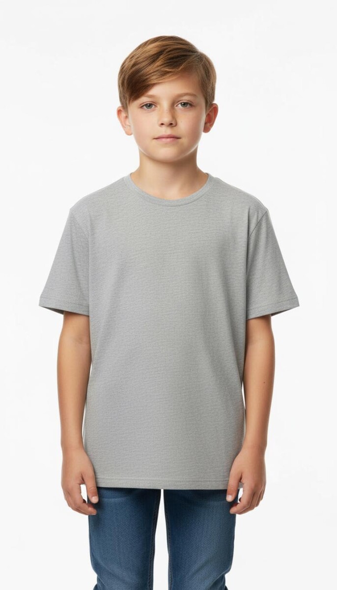 Remera Básica Infantil en Algodón - Gris 