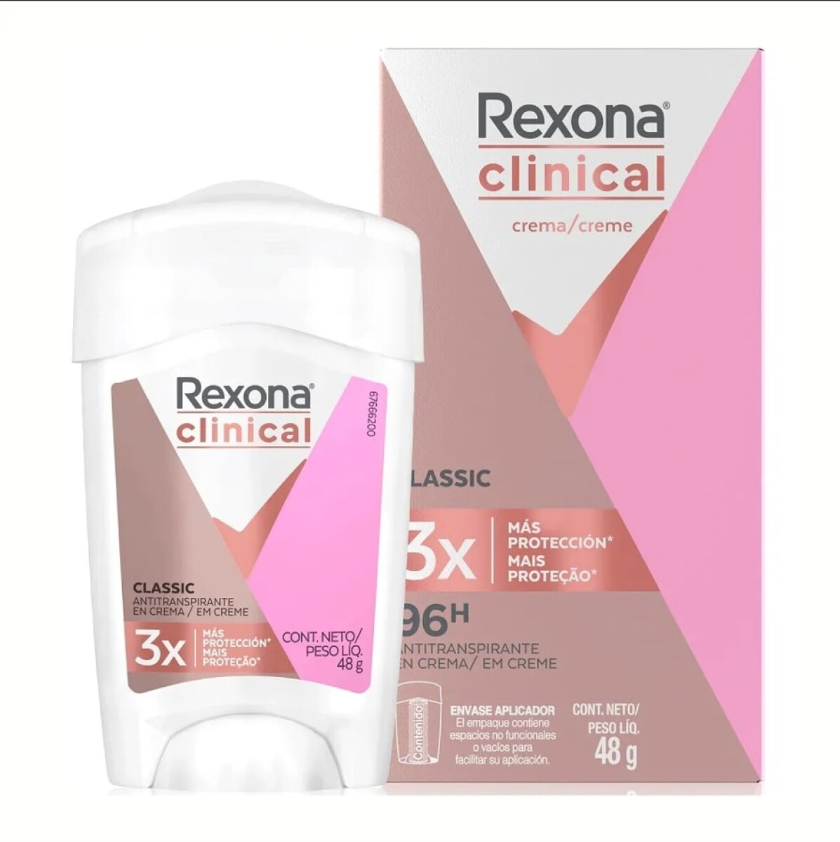 Antitranspirante Rexona Clinical en barra 48g - Classic 